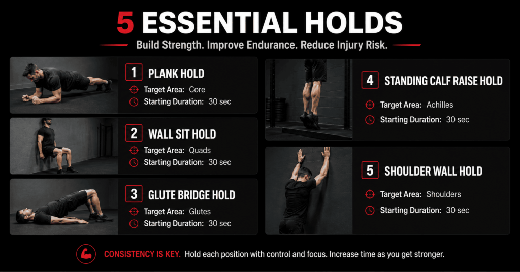 5 tendon strengthening exercises infographic for injury prevention