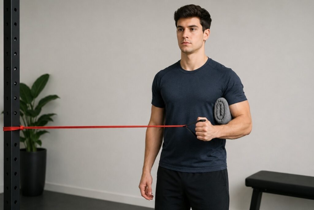  Resistance band external rotation
