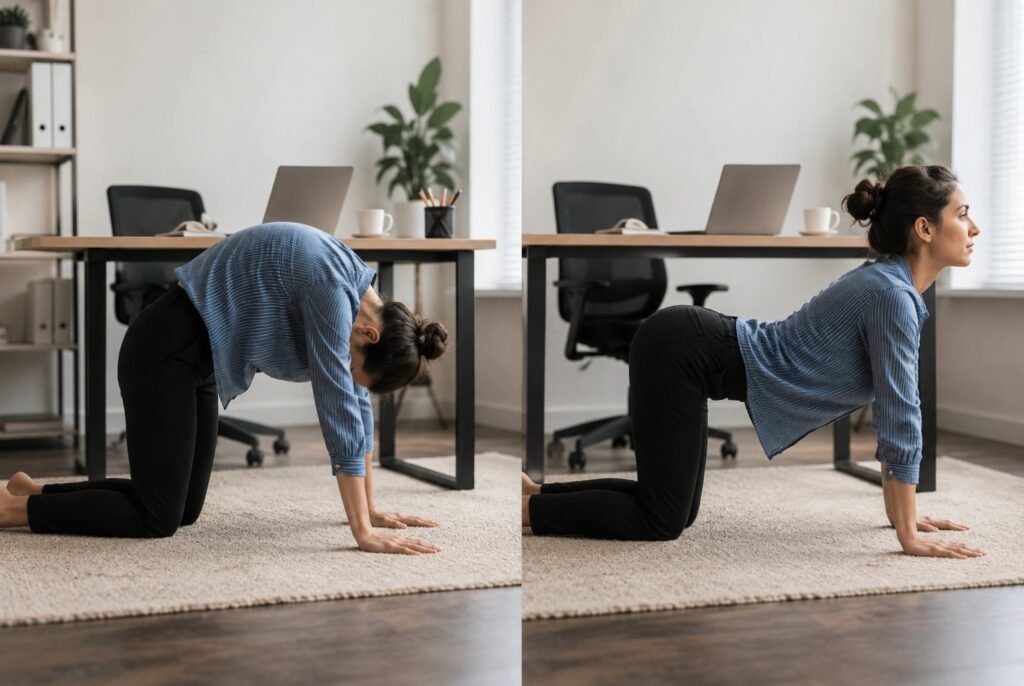 Cat-cow stretch demo